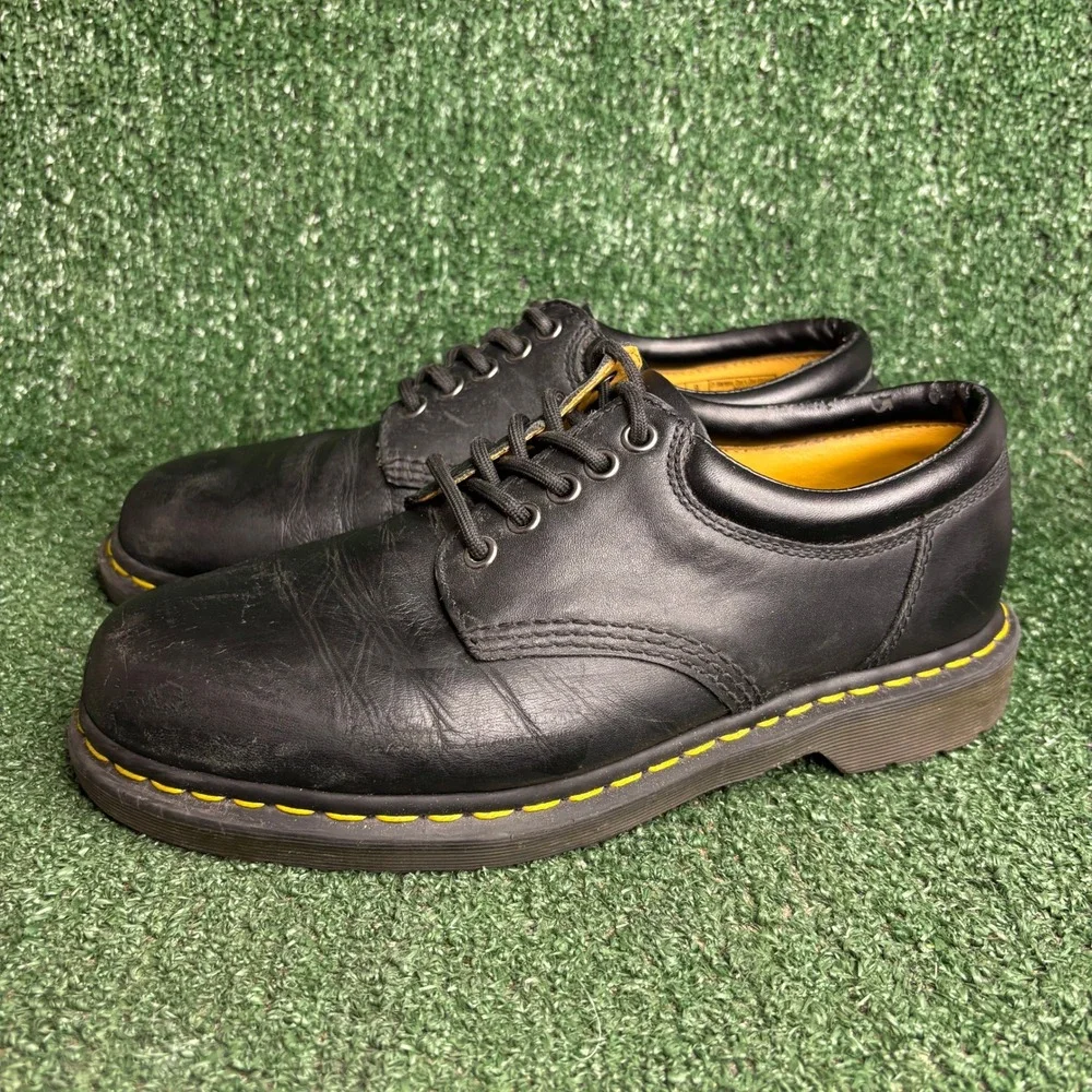Dr. Martens 8053 Padded Collar Leather Grunge Goth Derby Shoes Black Mens Size 9